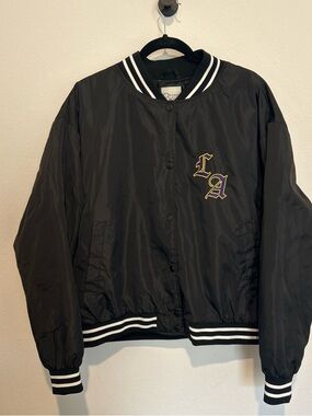 Orange Kiss Men’s XL Los Angeles Basketball Satin Jacket Letterman